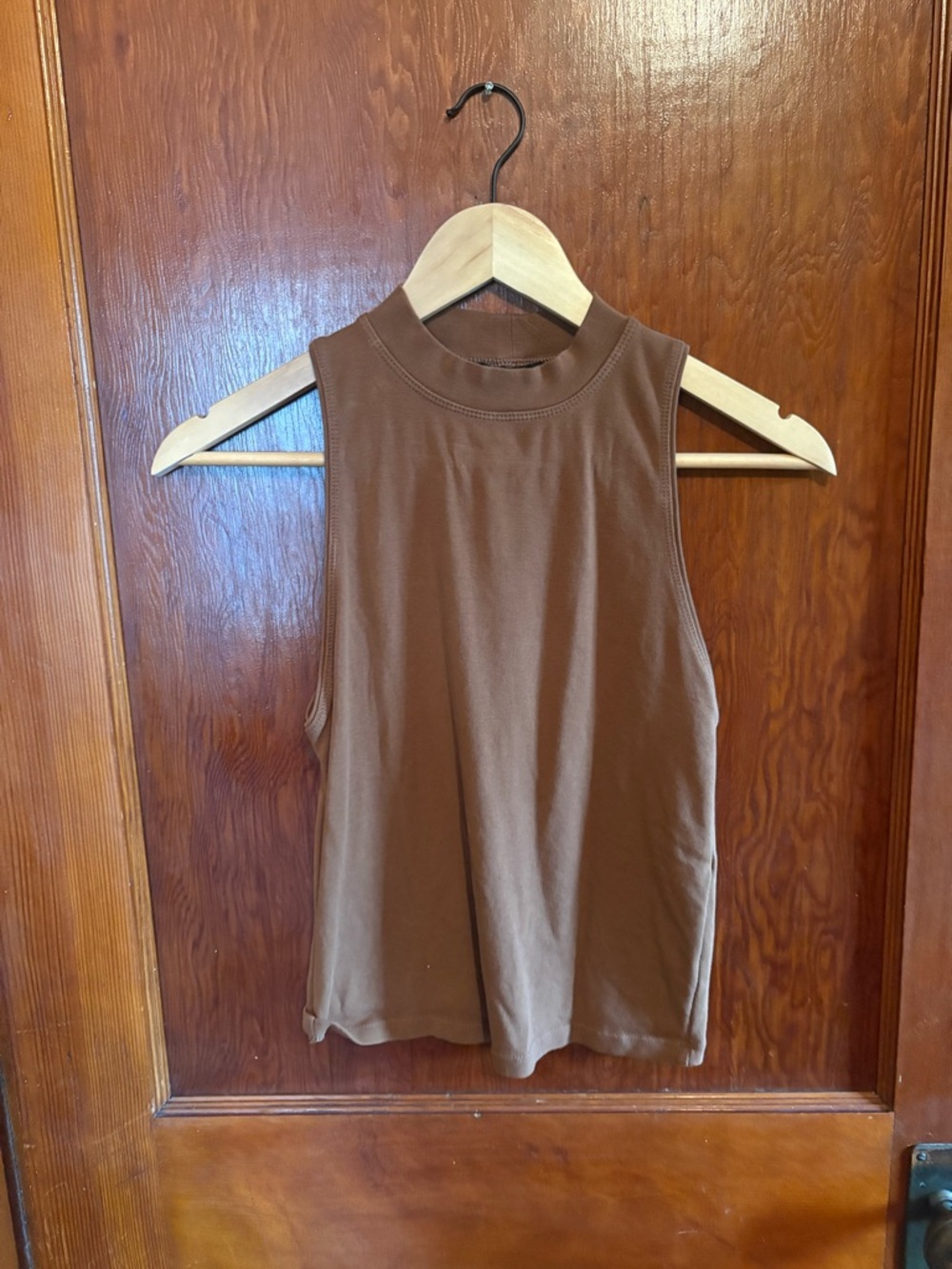NWOT Zara Brown Mock Neck Sleeveless Tank Top